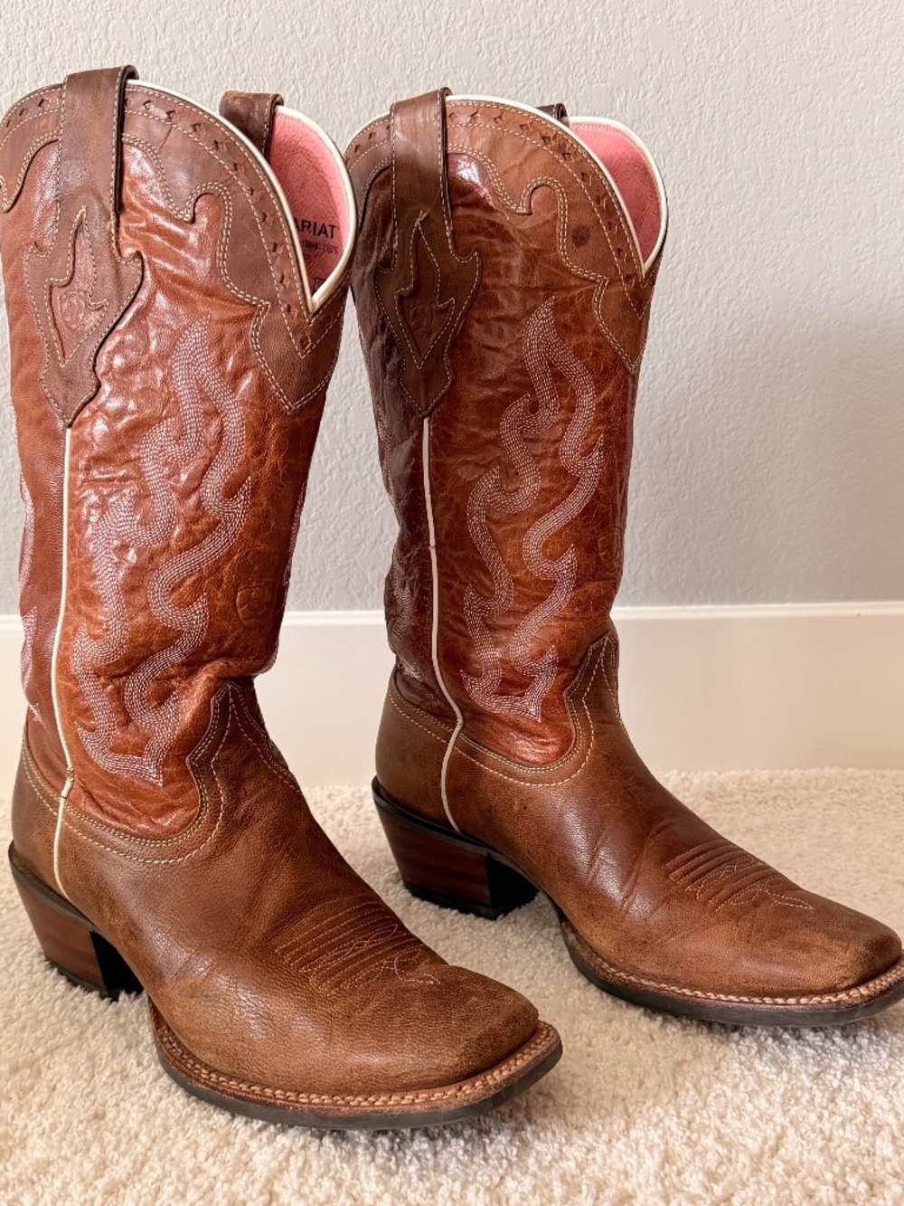 ARIAT Women's Crossfire Caliente Brown Square Toe Cowboy Boots Sz 10B 10004817